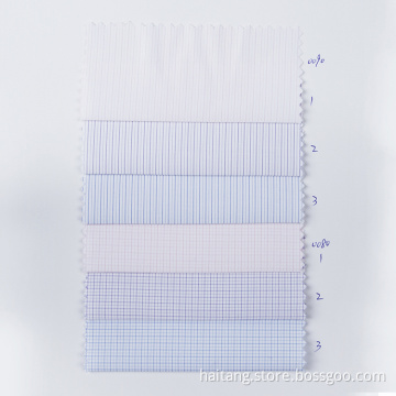STOCK Check Polyester fabric Anti-wrinkle Shirt Textile